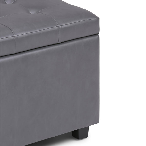 English Elm Cosmopolitan Storage Ottoman In Stone Grey - Stylish, Versatile Seating & Hidden Storage Solution B136P159772