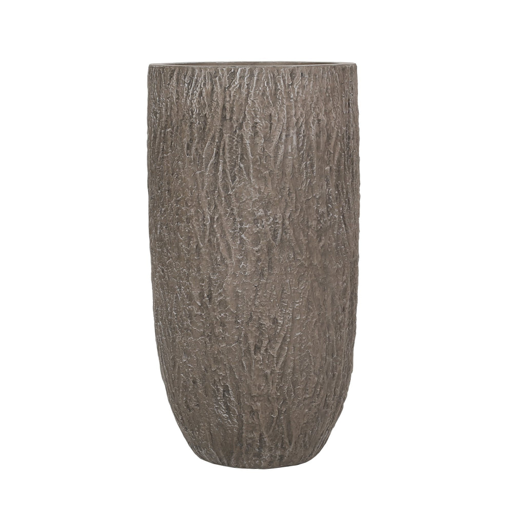 English Elm Mgo Tall Cylindrical Outdoor Planter Textured Column Style for Patio or Garden 73363.00