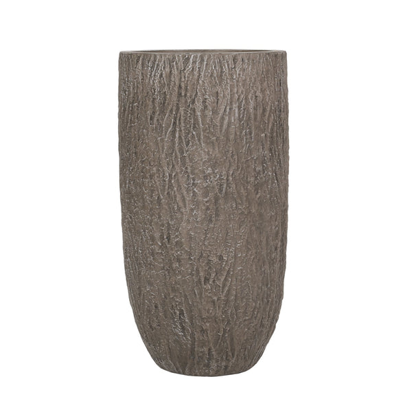 English Elm Mgo Tall Cylindrical Outdoor Planter Textured Column Style for Patio or Garden 73363.00