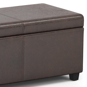English Elm Avalon Extra Large Storage Ottoman Bench - Stylish Dark Brown Faux Leather With Hidden Storage Solutions B136P158655
