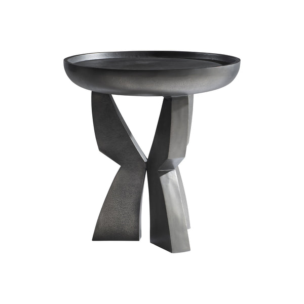 Bernhardt Bernhardt Cast Aluminum Mazo Side Table — 24" Basin Top, Black Nickel Finish, Sculptural Modern Accent (97) 328400