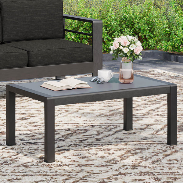 English Elm Christopher Knight Home® - MAYA Grey Maya Bay KD Coffee Table — Aluminum Weather-Resistant Modern Minimalist 39.4"x23.6" 69969.00