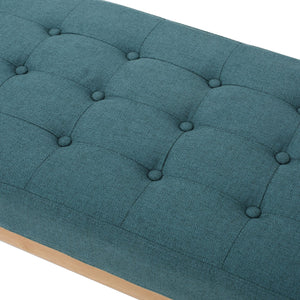 English Elm Ottoman Tufted Upholstered Bench with Birch Frame Mid-century Style for Bedroom Entry 60407.00DTE