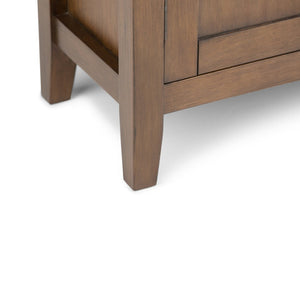 English Elm Redmond Low Storage Cabinet - Handcrafted Rustic Natural Finish With Adjustable Shelves & Brass Accents B136P158103-GIGA