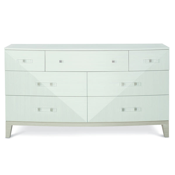 Bernhardt Bernhardt Axiom Dresser — 7-Drawer Sculptural Chest With Curved Front, Acrylic-Metal Pulls, Transitional Glam 381050