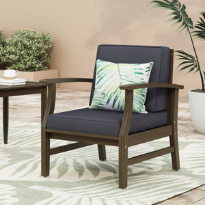 English Elm Perla Solid Acacia Outdoor Club Chair Slatted Hardwood Frame Resort Patio Seat 61442.00GDGRY