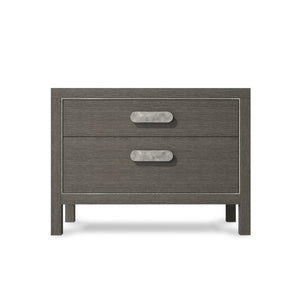 Bernhardt Bernhardt Prado Nightstand With Rustic-Modern Ash & Oak Veneer, Soft-Close Drawers And Usb Charging Porcini; Bright Graphite 38"W x 18"D x 28"H 324232B