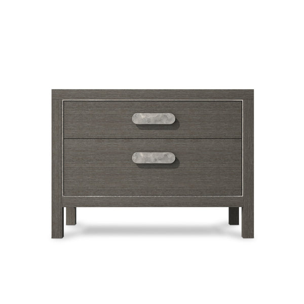 Bernhardt Bernhardt Prado Nightstand With Rustic-Modern Ash & Oak Veneer, Soft-Close Drawers And Usb Charging Porcini; Bright Graphite 38"W x 18"D x 28"H 324232B