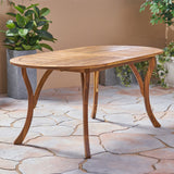 Christopher Knight Home® - Noble House - Hermosa Outdoor 70" Oval Acacia Wood Dining Table, Teak