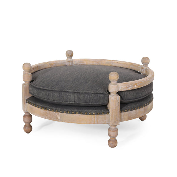 English Elm Pet Bed Nailhead Trim Plush Polyester Upholstered Contemporary Furniture Grade 72914.00CHAR