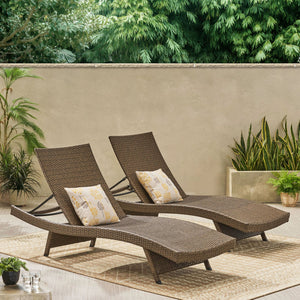 English Elm Christopher Knight Home® - Salem Pe Wicker Chaise Lounge Set – Durable Outdoor Loungers, Fully Assembled, Weather-Resistant Design 52005.00MCAMP2