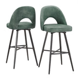 Homelegance By Top-Line Amala Metal Swivel 29" Bar Height Stools (Set of 2) Green Engineered Wood