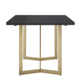 Homelegance By Top-Line DuBose Black and Distressed Gold Finish Dining Table Black Wood