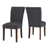 Homelegance By Top-Line Harmonn Upholstered Parson Dining Chairs (Set of 2) Espresso Rubberwood