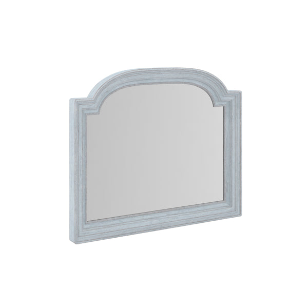 A.R.T. Furniture Summer Creek Mirror - Distressed Shutter Blue Oak Frame With Beveled Edges & Timeless Charm For Decor Blue Flakey Cathedral Oak Veneer,Parawood Solids 251122-1361