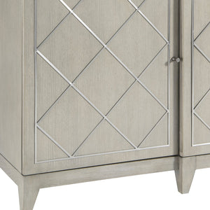 Bernhardt Bernhardt Cornelia Entertainment Credenza With Brushed Stainless Diamond Overlay, Soft-Close Doors, Cable Management 331880