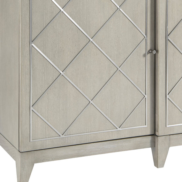Bernhardt Bernhardt Cornelia Entertainment Credenza With Brushed Stainless Diamond Overlay, Soft-Close Doors, Cable Management 331880