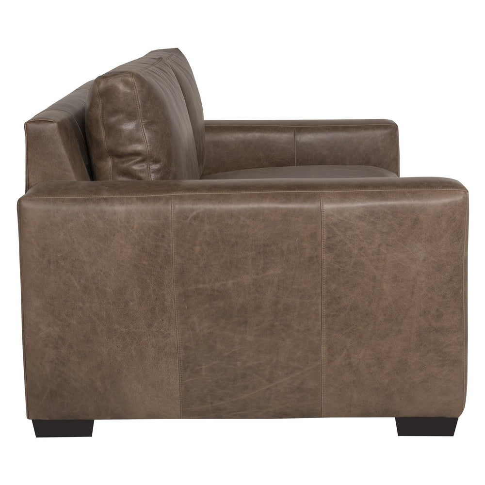 Bernhardt Bernhardt Top-Grain Leather Loveseat With Wide Track Arms, Plush Cushions & Walnut Tapered Feet 9225LO