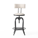 Christopher Knight Home® - Noble House - Vlippu Modern Industrial Upholstered Adjustable Height Swivel Barstool