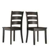 Homelegance By Top-Line Lorren Ladder Back Wood Dining Chairs (Set of 2) Black Rubberwood