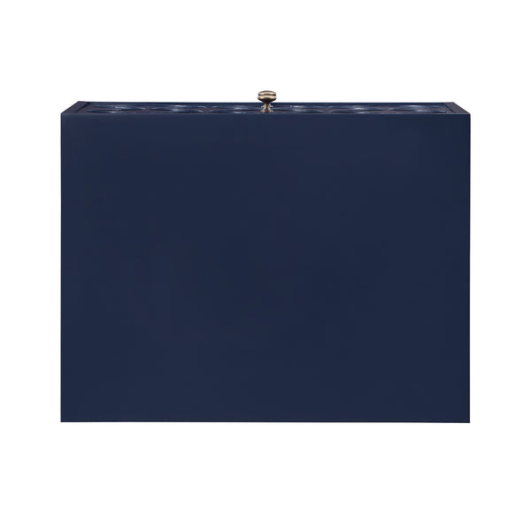 Homelegance By Top-Line Bellamy Arched Diamond Gold Metal End Table Blue Engineered Wood