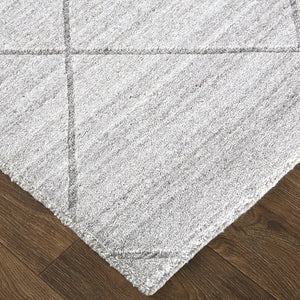 Feizy Rugs Redford Handwoven Geometric Rug Collection - Stylish, Durable, And Artisan Crafted For Modern Homes Ivory,Silver Viscose,Wool Red8848fbgegryc50