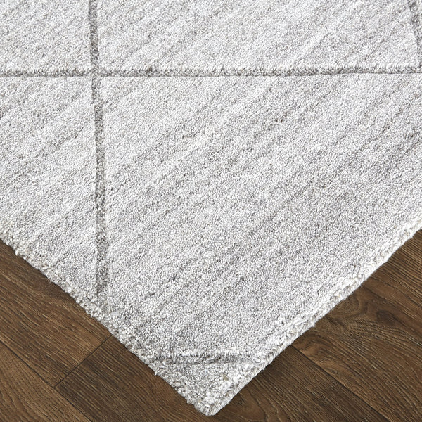 Feizy Rugs Redford Handwoven Geometric Rug Collection - Stylish, Durable, And Artisan Crafted For Modern Homes Ivory,Silver Viscose,Wool Red8848fbgegryc50