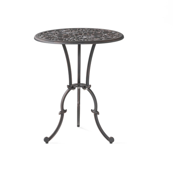 English Elm Charleston Cast Aluminum Outdoor Bistro Set Rust Resistant Copper Finish Patio Seating 50550.00COP