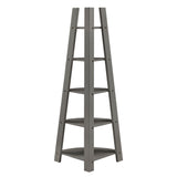 Homelegance By Top-Line Leticia Corner Ladder Bookcase Grey Rubberwood