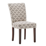 Homelegance By Top-Line Harmonn Moroccan Pattern Fabric Parsons Dining Chairs (Set of 2) Brown Rubberwood