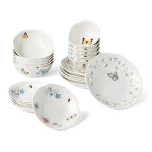 Lenox Butterfly Meadow 24-Piece Bowl Set Multi, WHITE PORCELAIN 895704