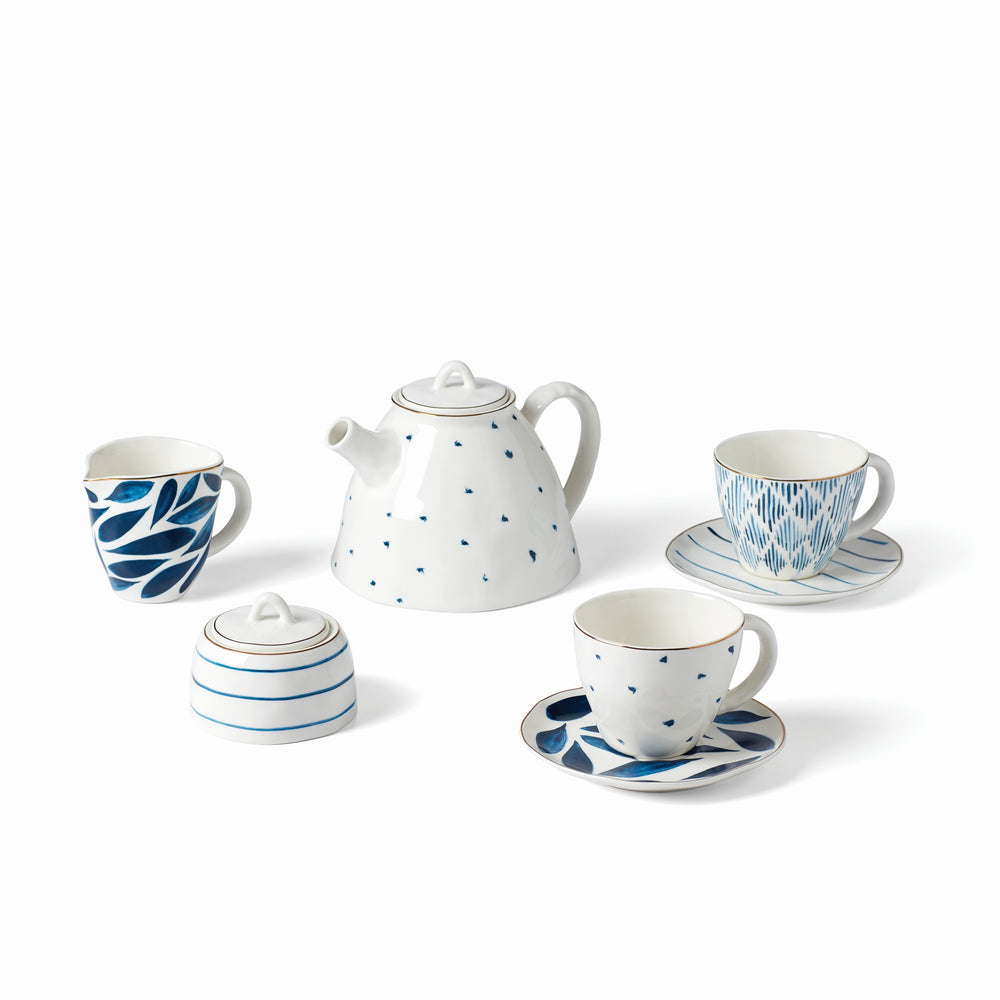 Lenox Blue Bay 9-Piece Tea Set White, WHITE PORCELAIN 893764