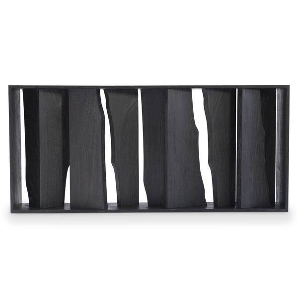 Bernhardt Bernhardt Neff Console Table In Flint Grey Suar Wood — 72" Rustic Modern Sculptural Entry Hall Table 338910