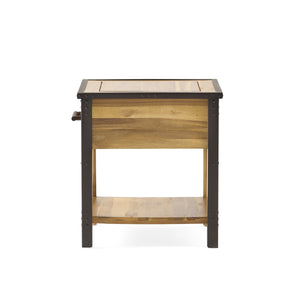 English Elm Christopher Knight Home® - BRIGHTON Acacia Wood End Table with 1 Drawer in Natural Finish — Industrial Accent Nightstand 26.75" 54717.00