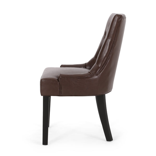 English Elm Cheney Tufted Upholstered Dining Chair Set with Solid Wood Legs for Modern Rooms 54181.00PUDBRN