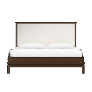 A.R.T. Furniture Verge Queen Upholstered Bed - Elegant Dark Wood Frame with Plush Headboard for Modern Bedrooms 337125-1960