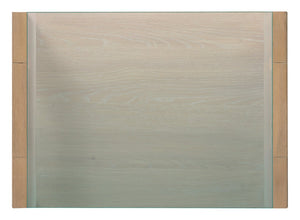 Hooker Furniture Banyon Desert Oak Two-Drawer Nightstand With Tempered Glass Top, Brushed Brass Hardware, Modern Texture 6081-90116-82