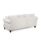 Christopher Knight Home® - Noble House - Manbow Contemporary Fabric Pillowback 3 Seater Sofa With Nailhead Trim