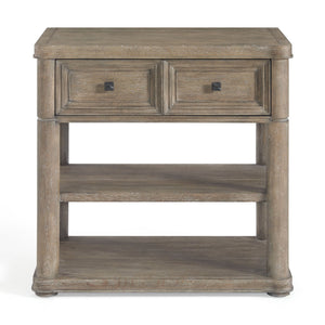 A.R.T. Furniture Reforma Open Nightstand: Modern Rustic Design With Gunmetal Accents & Ample Storage Solutions Brown Parawood Solids,Random Match Flaky Oak Veneers,Metal 324140-2358
