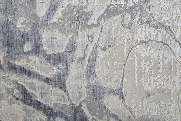 Feizy Rugs Laina Abstract Low Pile Rug - Modern Transitional Design For Living Rooms And Bedrooms, Easy Care Ivory,Blue Polyester,Polypropylene Lai39g8fblu000h18