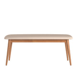 Homelegance By Top-Line Dakota Modern Tapered Upholstered Dining Bench Beige Wood