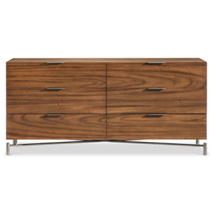 Bernhardt Bernhardt Brasea Suar Wood Six Drawer Dresser with Steel Base for Modern Bedrooms 394054