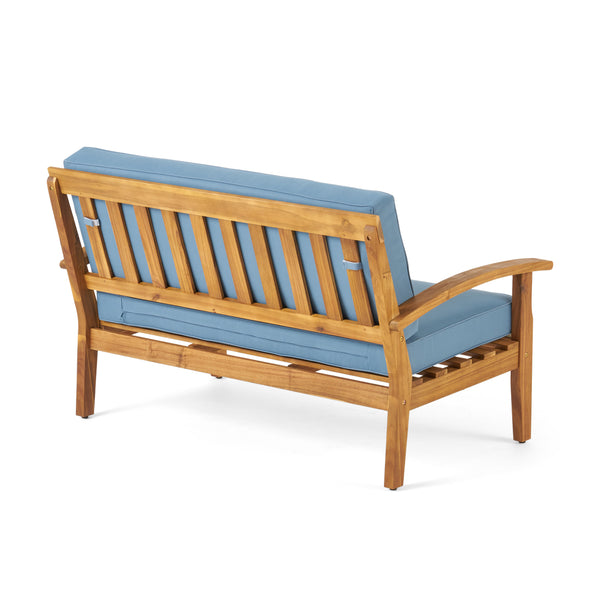 English Elm Christopher Knight Home® - Peyton Loveseat & Coffee Table Set – Stylish Outdoor Relaxation With Weather-Resistant Cushions 57972.00SETBLU