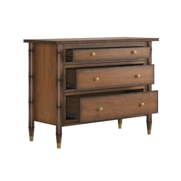 A.R.T. Furniture Harbor Bachelors Chest - Rustic Elegance with Ample Storage and Classic Brass Accents for Any Space Warm Walnut 338158-2731
