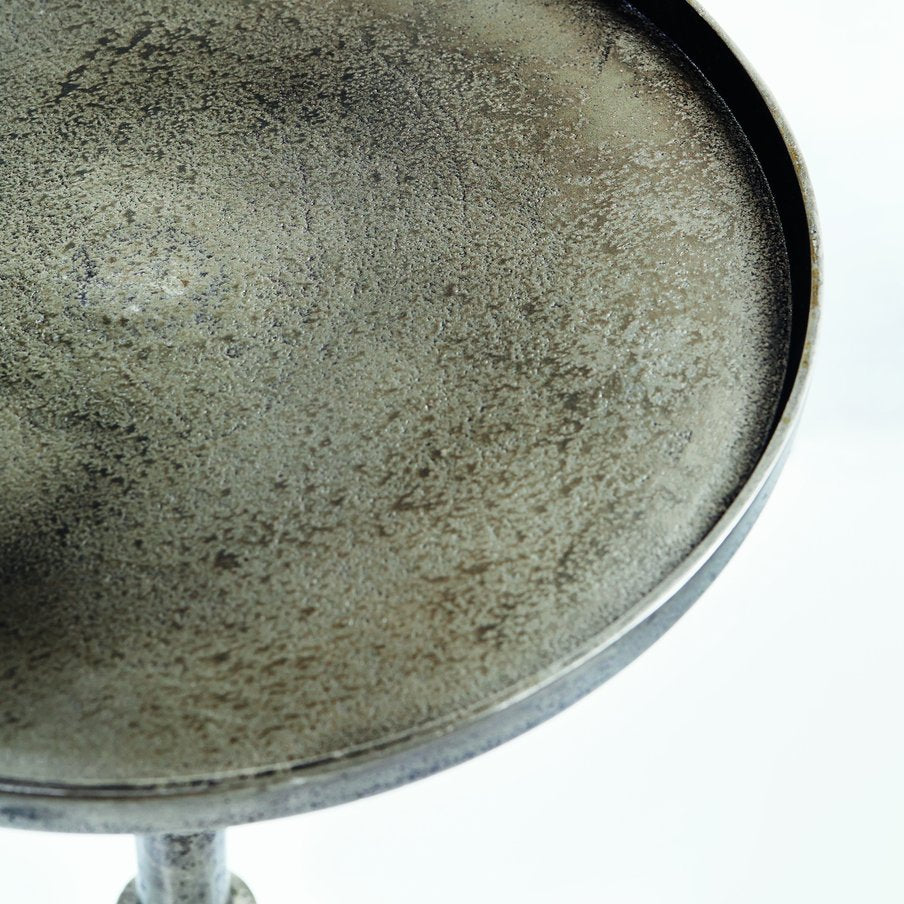 Bernhardt Bernhardt Cast Aluminum Ascot Round Chairside Table — Graphite Finish, Sculptural Pedestal, Compact Elegance 375171