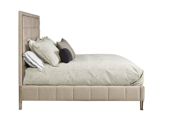 A.R.T. Furniture Tamarac Queen Upholstered Bed - Modern Elegance In Dusky Brindle With Stylish Metal Hairpin Legs Beige, Beige Material, Parawood Solids And Oak Veneer 267125-2352