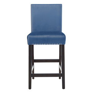 Homelegance By Top-Line Saber Nailhead Velvet Upholstered Chairs (Set of 2) Blue Wood