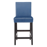 Homelegance By Top-Line Saber Nailhead Velvet Upholstered Chairs (Set of 2) Blue Wood