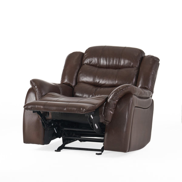 English Elm Christopher Knight Home® - Classic Glider Recliner with Luxurious PU Upholstery, Spacious Seat, Durable Frame, Ultimate Comfort Dark Brown 57412.00