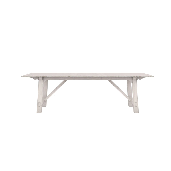 A.R.T. Furniture Alcove Trestle Dining Table In Belgian Ivory - Expands From 88" To 132" - Seats Up To 10 Comfortably! White Acacia Solids,Maple Veneers 321238-2817